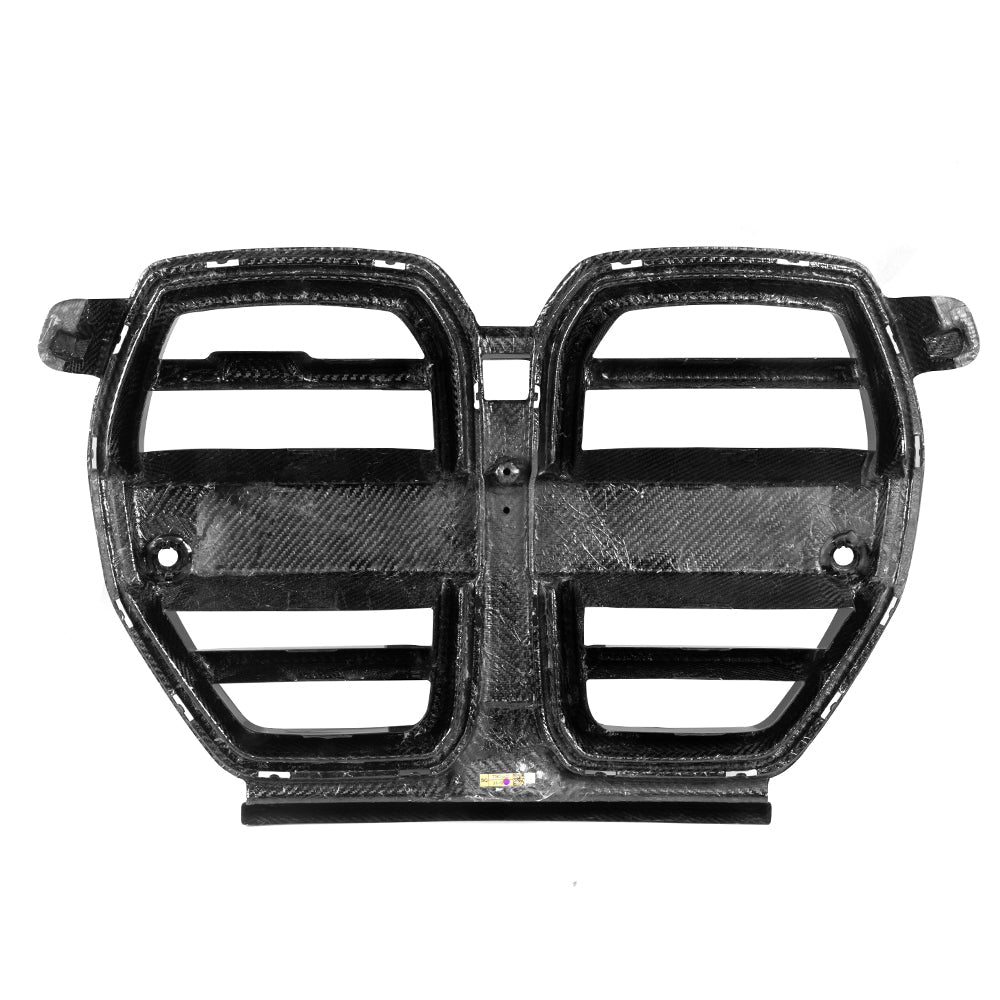 SOOQOO BMW M3 G80 carbon fibre grille - front three-quarter view