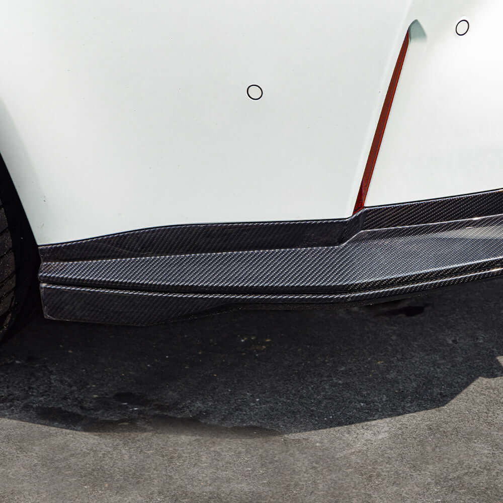 SOOQOO BMW M3 G80 carbon fibre rear diffuser - full vehicle shot with part installed