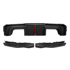 SOOQOO BMW M3 G80 carbon fibre rear diffuser - front three-quarter view