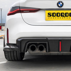 SOOQOO BMW M4 G82 carbon fibre rear diffuser - close-up of carbon fibre weave detail