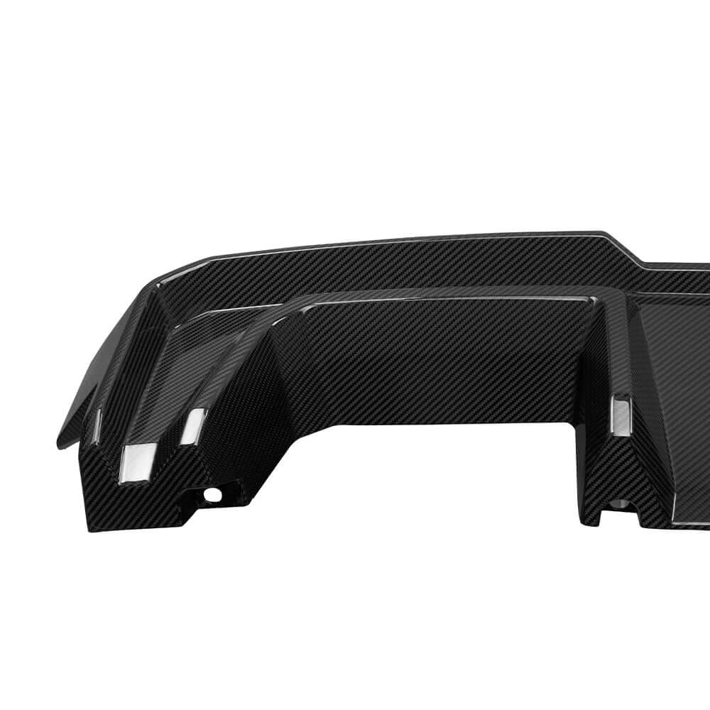 SOOQOO BMW M4 G82 carbon fibre rear diffuser - front three-quarter view