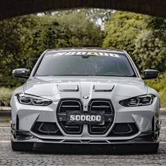 SOOQOO BMW M3  carbon fibre front splitter - close-up of carbon fibre weave detail