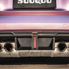 SOOQOO BMW M4 G82 carbon fibre rear diffuser - close-up of carbon fibre weave detail