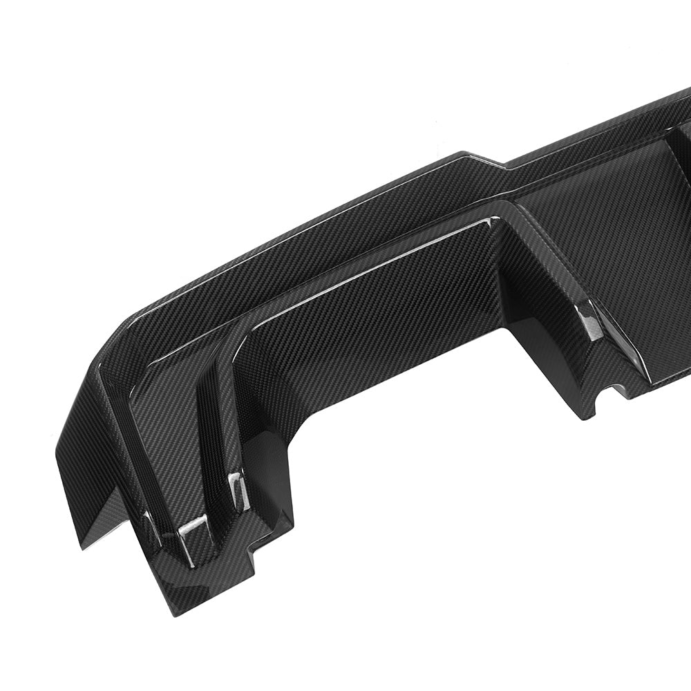 SOOQOO BMW M4 G82 carbon fibre rear diffuser - detail shot of mounting points