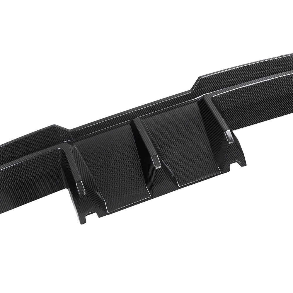 SOOQOO BMW M4 G82 carbon fibre rear diffuser - front three-quarter view