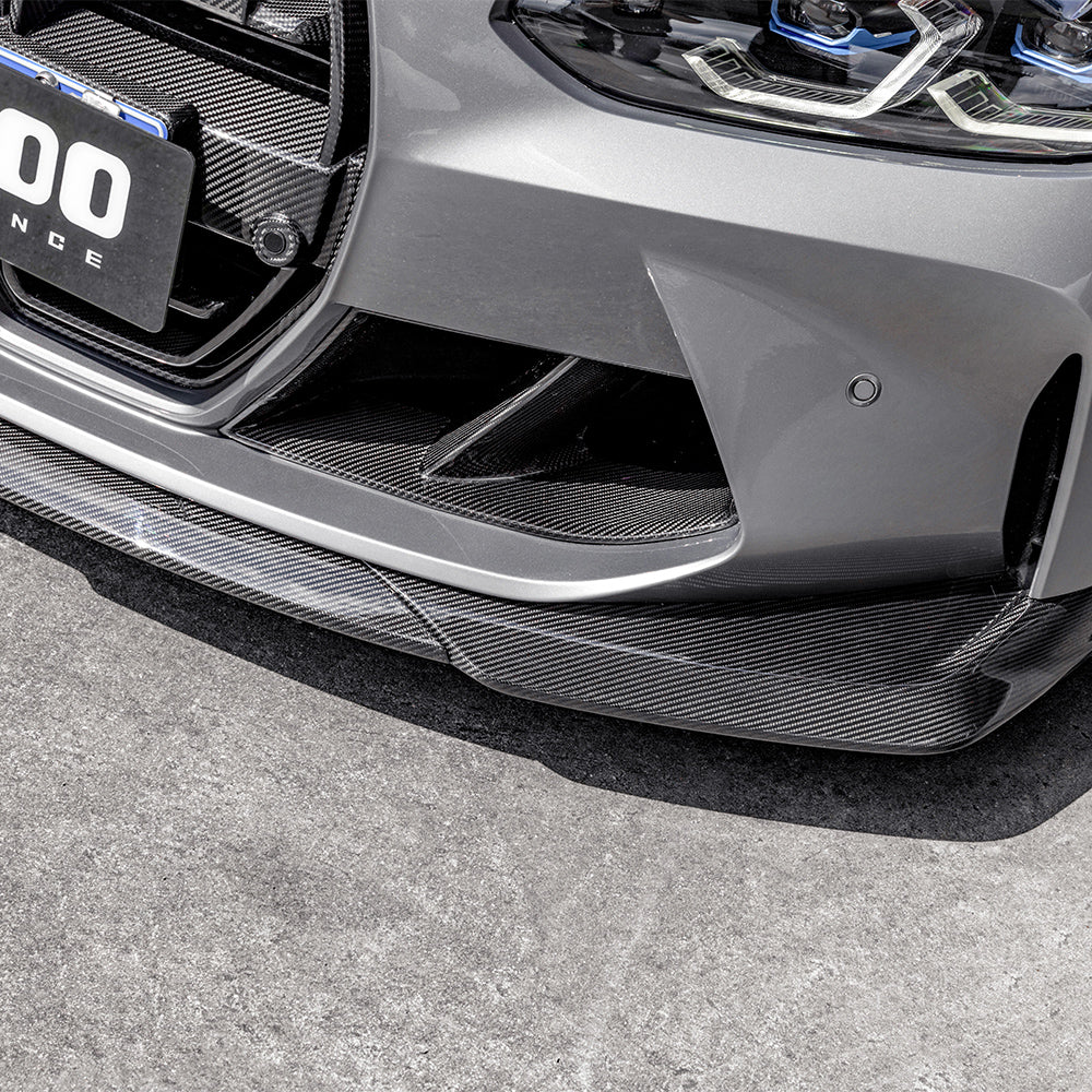 SOOQOO BMW M3  carbon fibre front splitter - installation fitment view