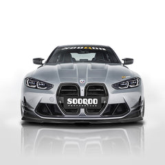 SOOQOO BMW M3  carbon fibre front splitter - rear three-quarter view