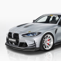 SOOQOO BMW M3  carbon fibre front splitter - close-up of carbon fibre weave detail