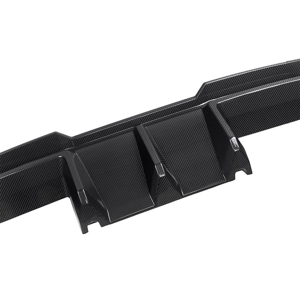 SOOQOO BMW M3 G80 carbon fibre rear diffuser - detail shot of mounting points