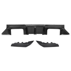 SOOQOO BMW M2 G87 carbon fibre rear diffuser - front three-quarter view
