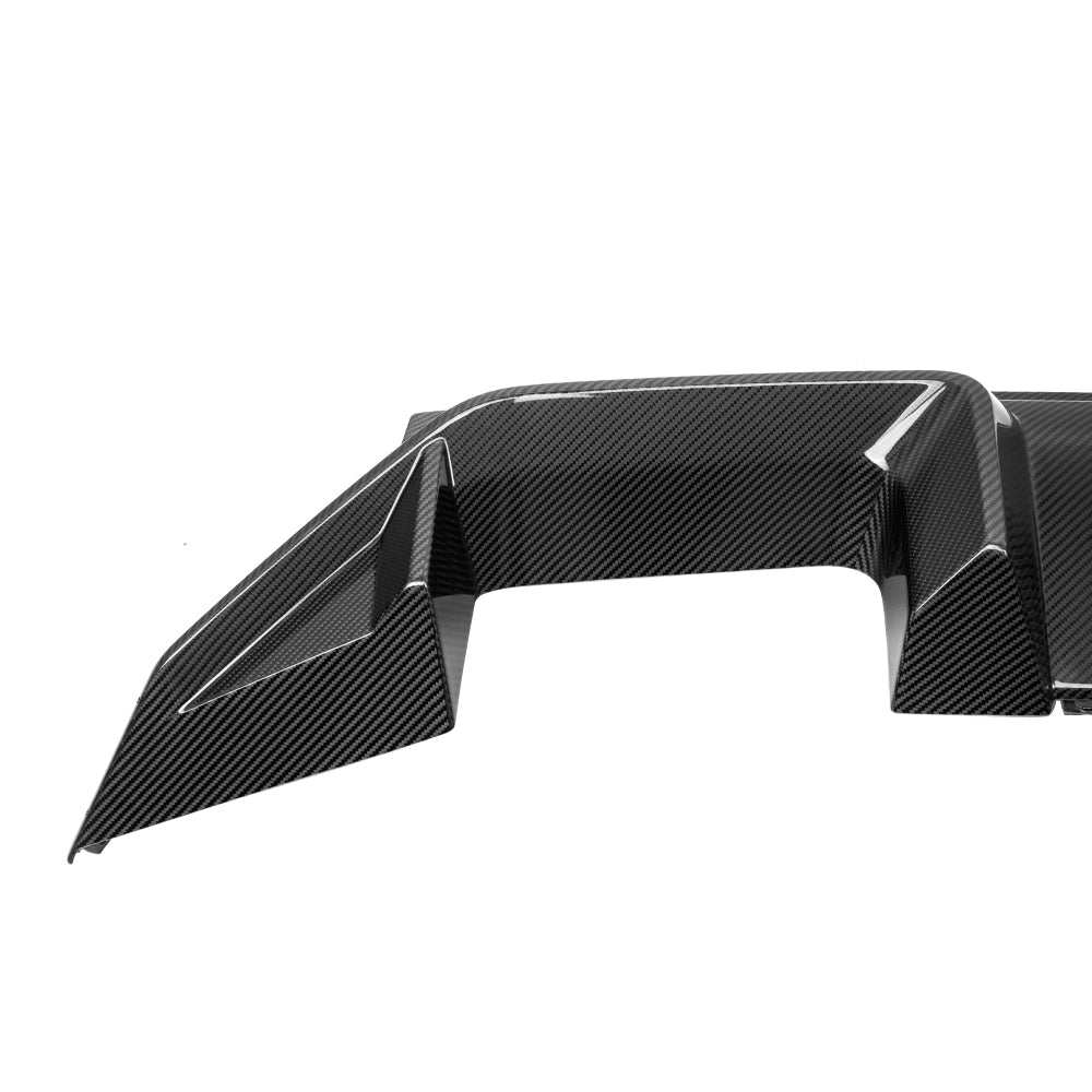 SOOQOO BMW M2 G87 carbon fibre rear diffuser - rear three-quarter view