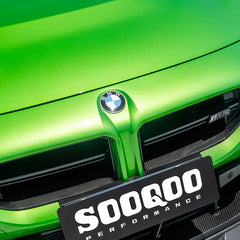SOOQOO BMW M2 G87 carbon fibre grille - close-up of carbon fibre weave detail