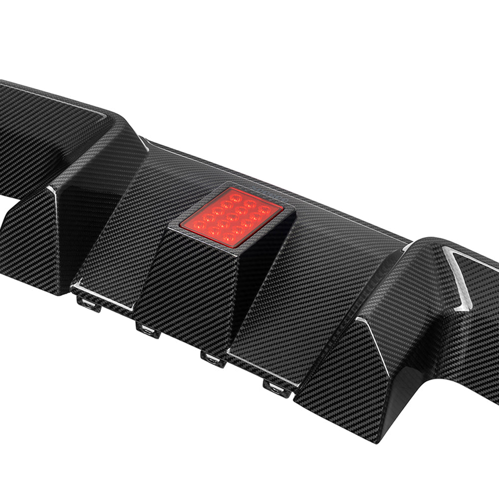SOOQOO BMW M2 G87 carbon fibre rear diffuser - front three-quarter view
