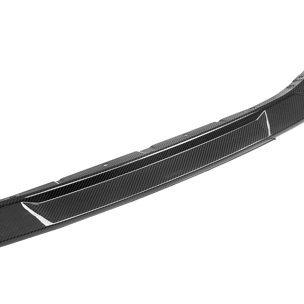 SOOQOO BMW M2 G87 carbon fibre front splitter - front three-quarter view