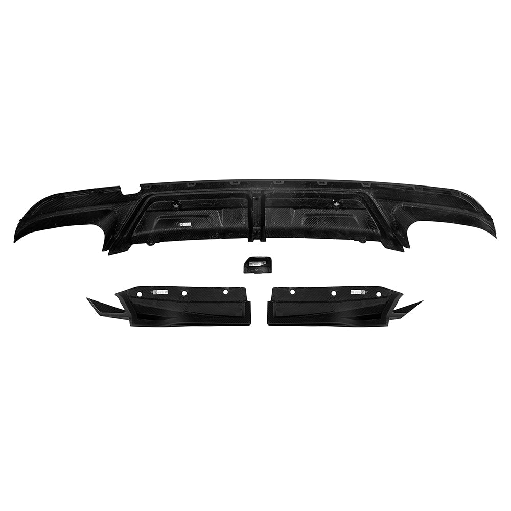 SOOQOO BMW X5M F95 carbon fibre rear diffuser - installation fitment view