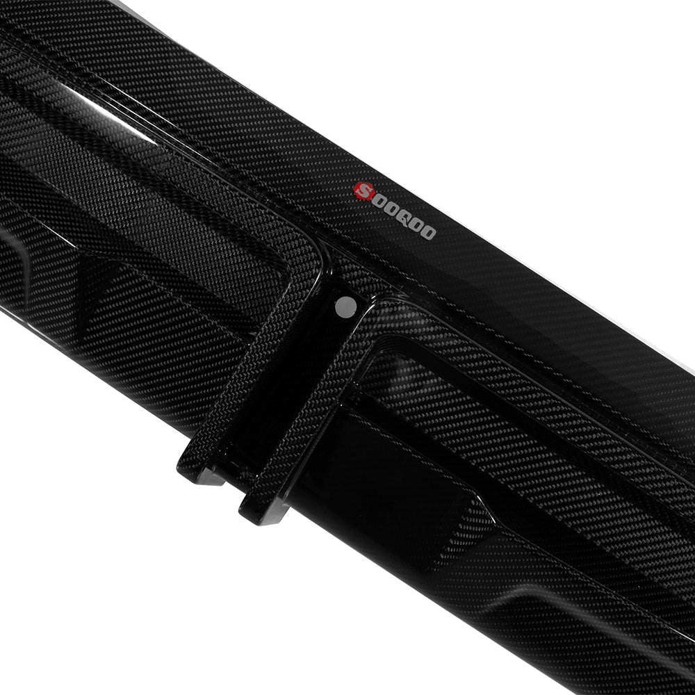 SOOQOO BMW X5M F95 carbon fibre rear diffuser - detail shot of mounting points