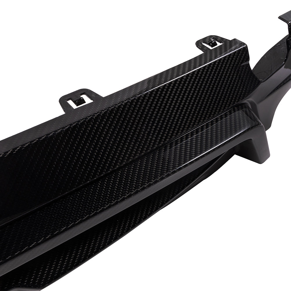 SOOQOO BMW X5M F95 carbon fibre rear diffuser - front three-quarter view