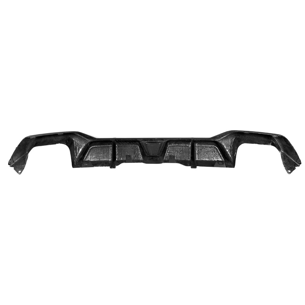 SOOQOO BMW X4 G02 carbon fibre rear diffuser - close-up of carbon fibre weave detail