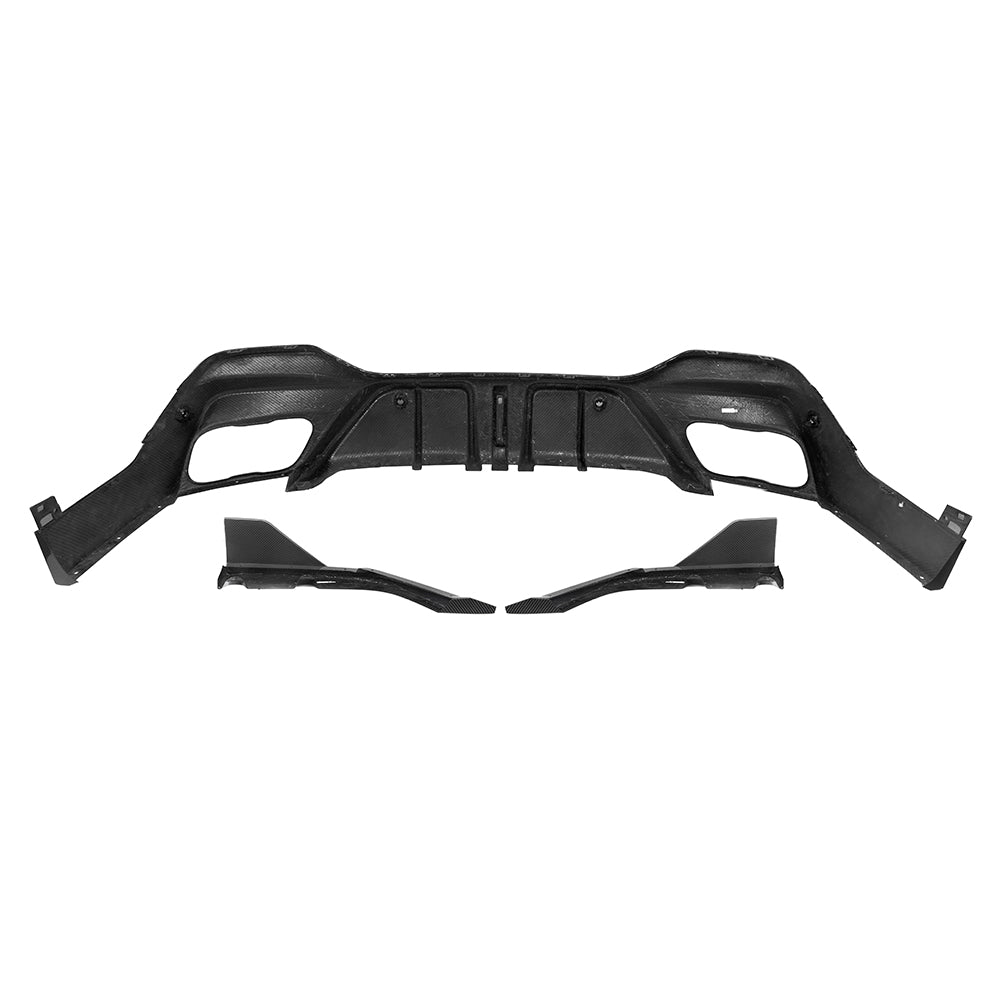 SOOQOO BMW X6 G06 carbon fibre rear diffuser - installation fitment view