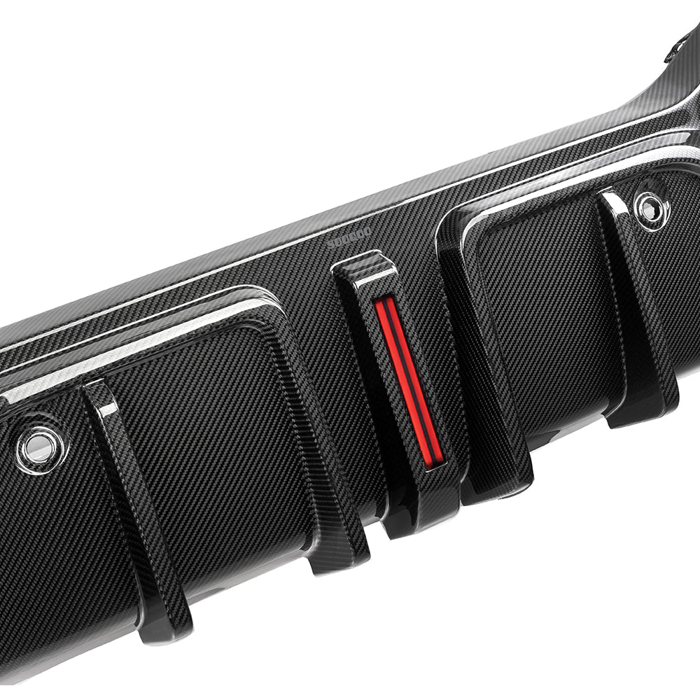 SOOQOO BMW X6 G06 carbon fibre rear diffuser - detail shot of mounting points