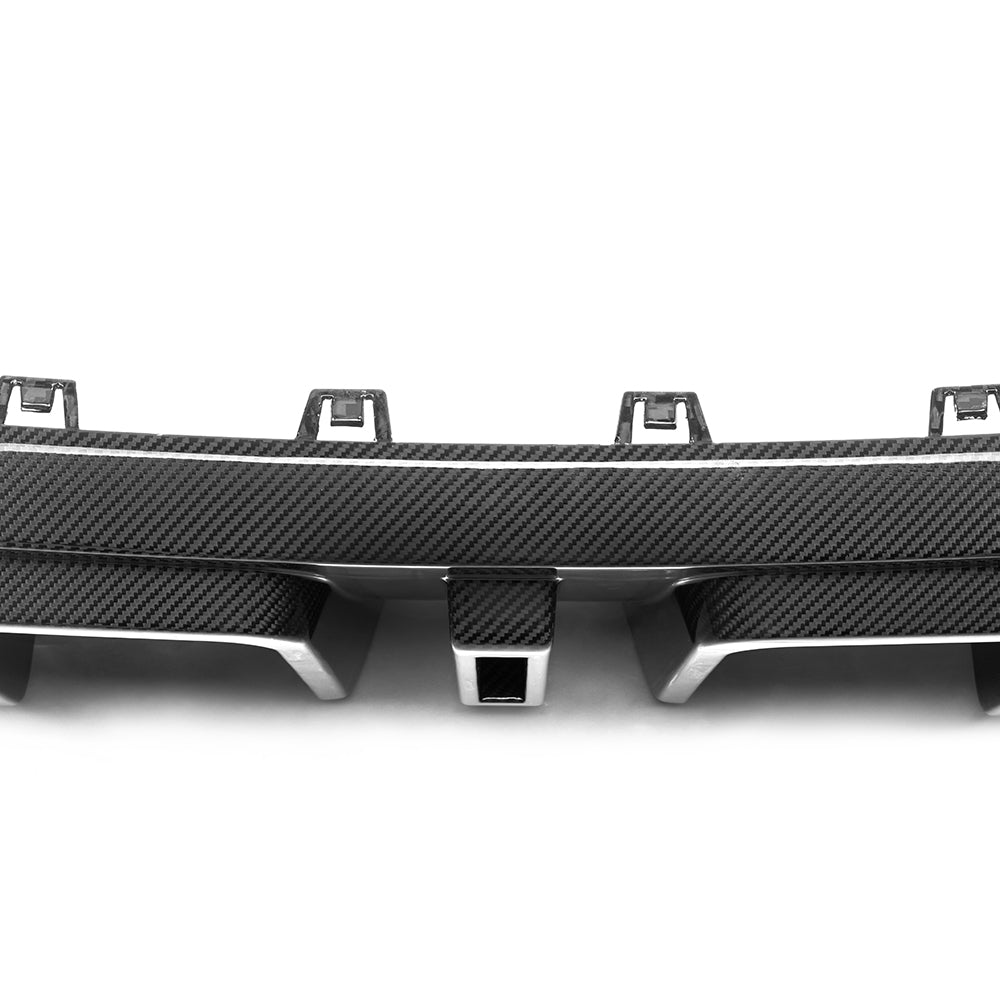 SOOQOO BMW X6 G06 carbon fibre rear diffuser - full vehicle shot with part installed