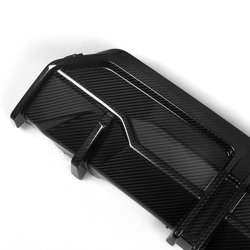 SOOQOO BMW 2 Series G42 carbon fibre rear diffuser - detail shot of mounting points