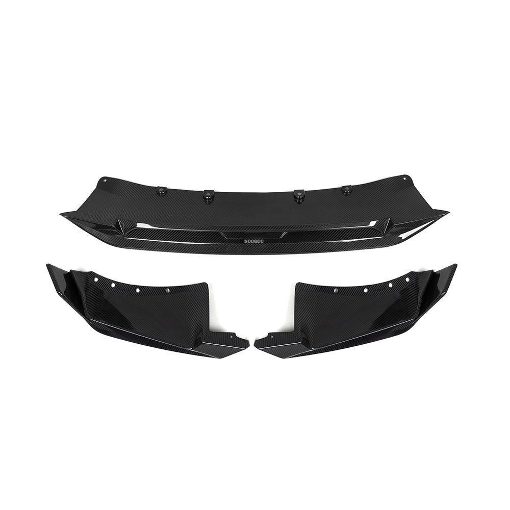 SOOQOO BMW X5 G05 carbon fibre front splitter - side profile view