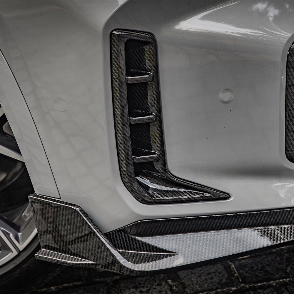 SOOQOO BMW X5 G05 carbon fibre front splitter - full vehicle shot with part installed