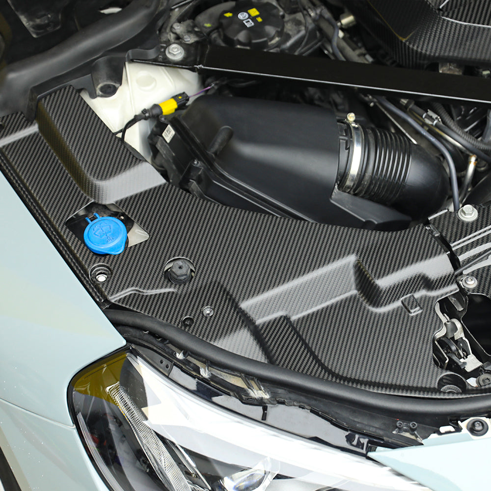 SOOQOO BMW M2 G87 carbon fibre carbon trim - top-down view showing panel alignment