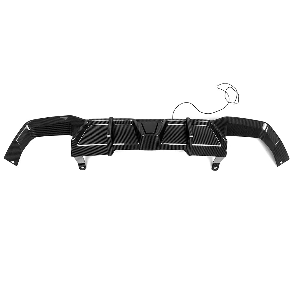 SOOQOO BMW X4 G02 carbon fibre rear diffuser - front three-quarter view