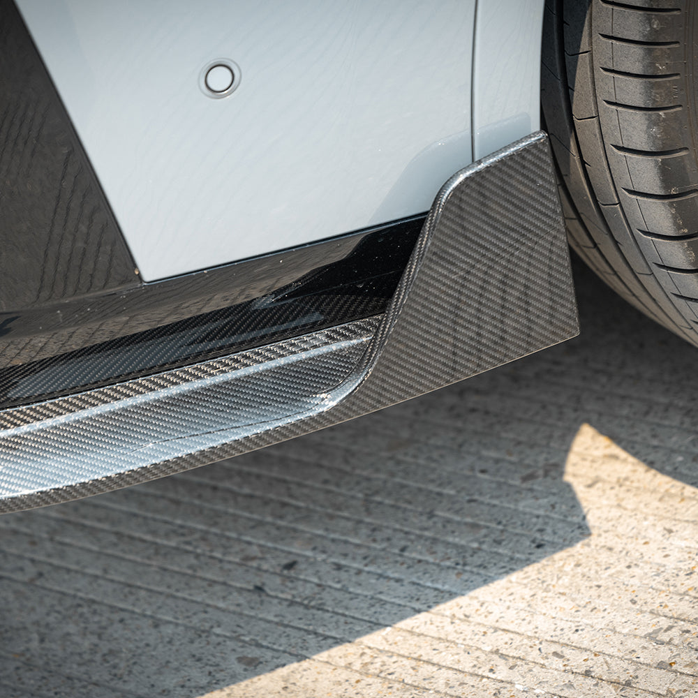 SOOQOO BMW X4 G02 carbon fibre rear diffuser - rear three-quarter view