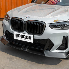 SOOQOO BMW X3 G01 carbon fibre front splitter - side profile view