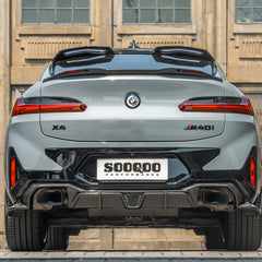 SOOQOO BMW X4M F98 carbon fibre spoiler - close-up of carbon fibre weave detail