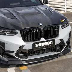 SOOQOO BMW X3M F97 carbon fibre front splitter - side profile view