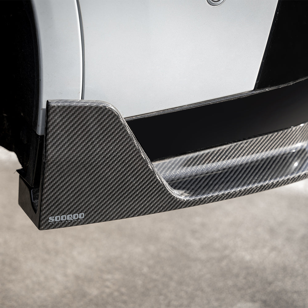 SOOQOO BMW X3M F97 carbon fibre front splitter - full vehicle shot with part installed