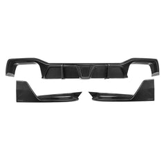 SOOQOO BMW X4M F98 carbon fibre rear diffuser - front three-quarter view