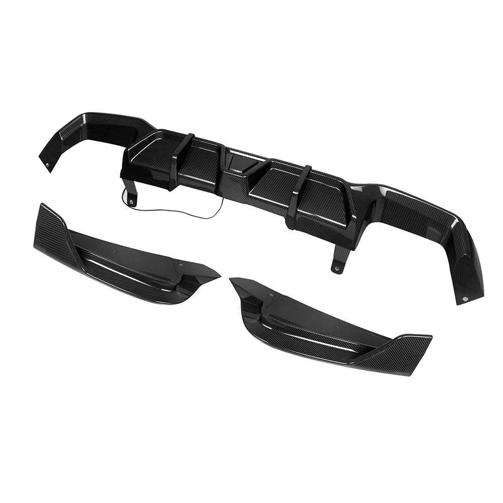 SOOQOO BMW X4M F98 carbon fibre rear diffuser - installation fitment view