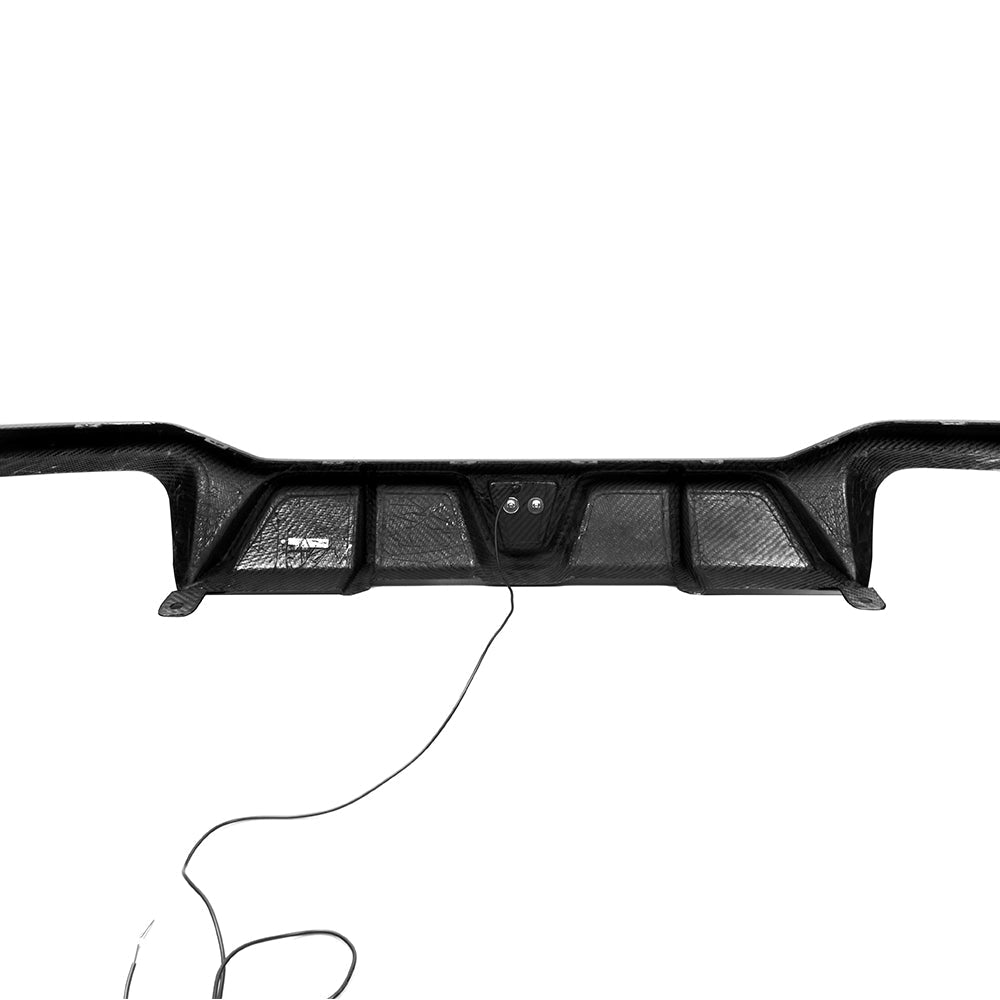 SOOQOO BMW X4M F98 carbon fibre rear diffuser - front three-quarter view