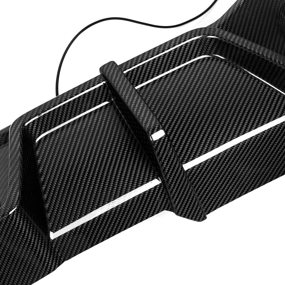 SOOQOO BMW X4M F98 carbon fibre rear diffuser - rear three-quarter view