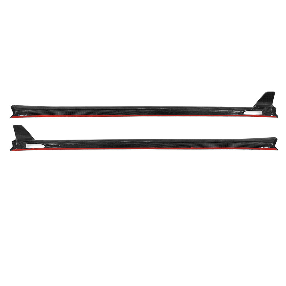 SOOQOO BMW X3M F97 carbon fibre side skirt - installation fitment view
