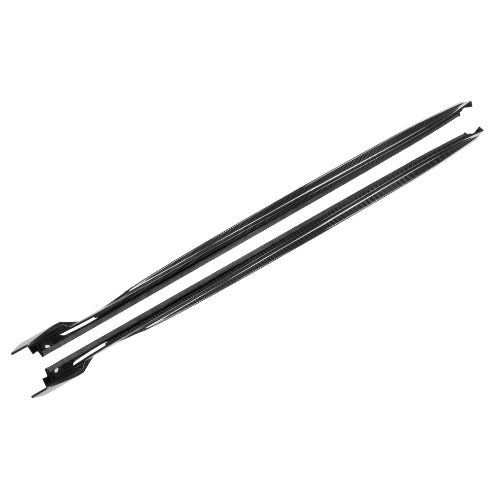 SOOQOO BMW X3M F97 carbon fibre side skirt - detail shot of mounting points