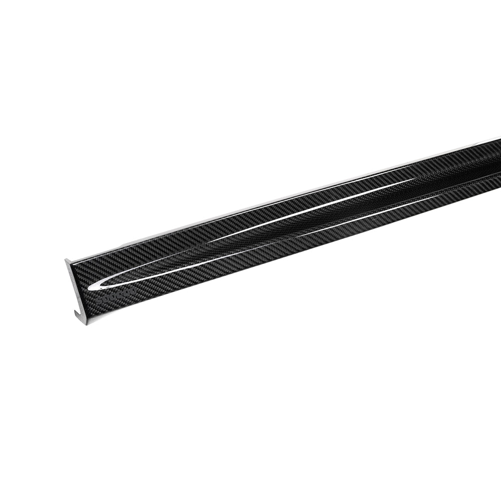 SOOQOO BMW X3M F97 carbon fibre side skirt - front three-quarter view