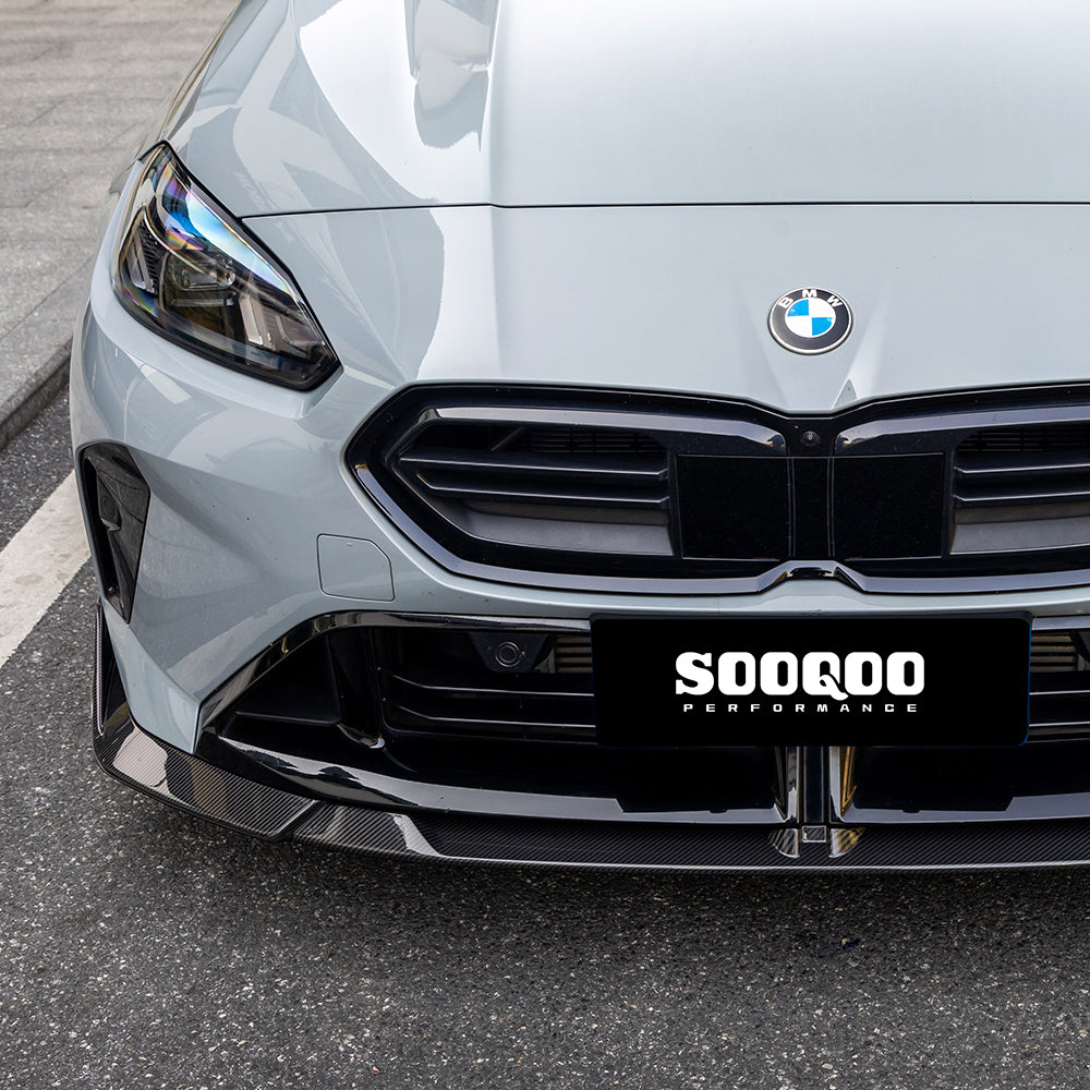 SOOQOO BMW 2 Series F74 carbon fibre front splitter - rear three-quarter view