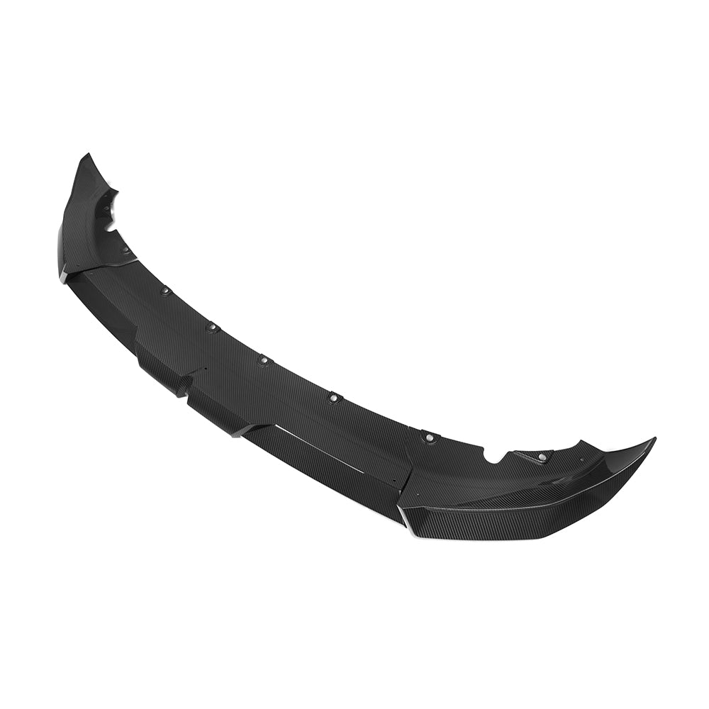 SOOQOO BMW X3 G45 carbon fibre front splitter - front three-quarter view