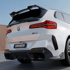 SOOQOO BMW X3 G45 carbon fibre rear diffuser - side profile view