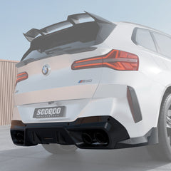SOOQOO BMW X3 G45 carbon fibre rear diffuser - close-up of carbon fibre weave detail
