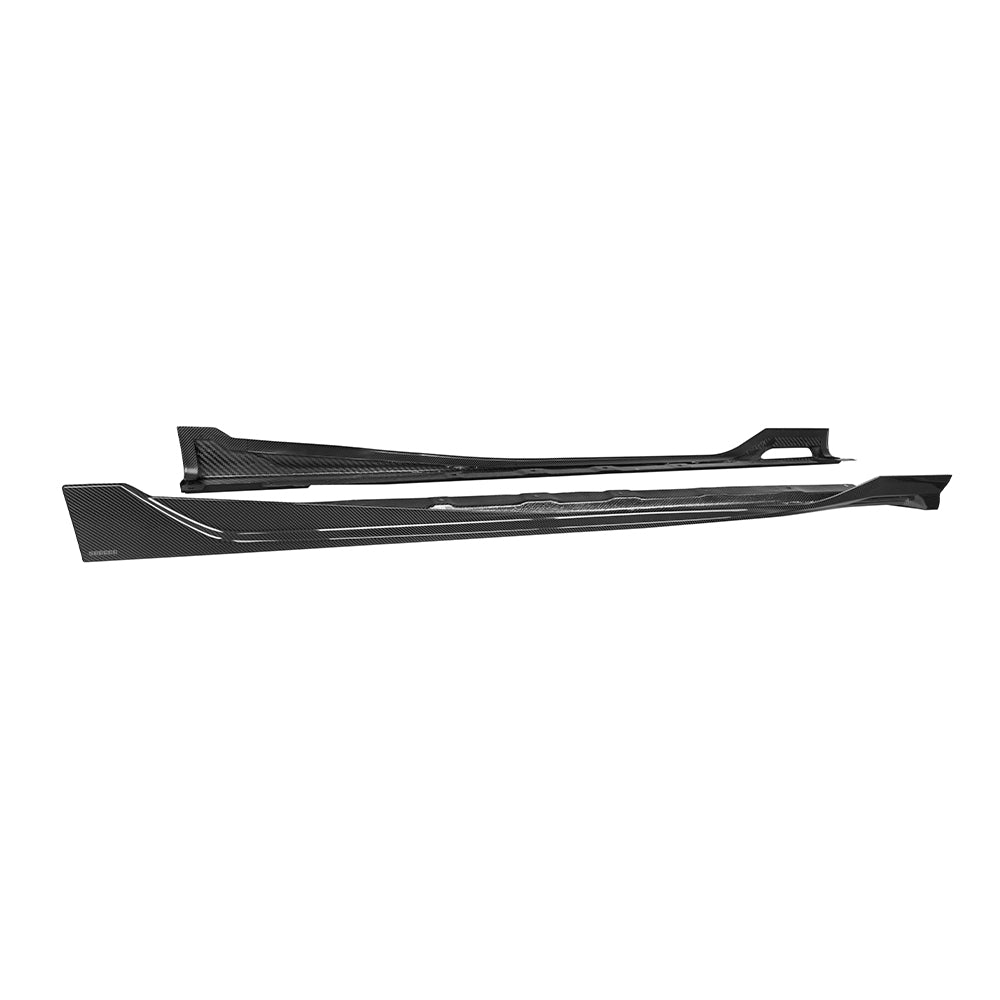 SOOQOO BMW X3 G45 carbon fibre side skirt - detail shot of mounting points