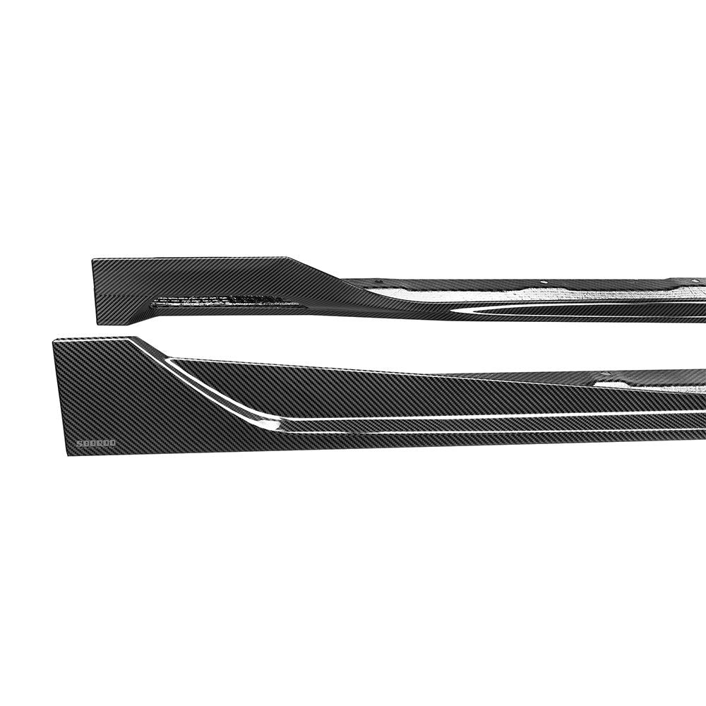 SOOQOO BMW X3 G45 carbon fibre side skirt - side profile view