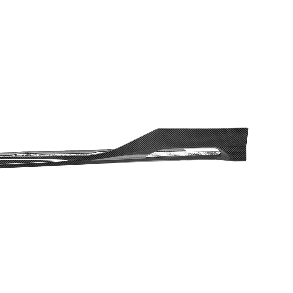 SOOQOO BMW X3 G45 carbon fibre side skirt - front three-quarter view