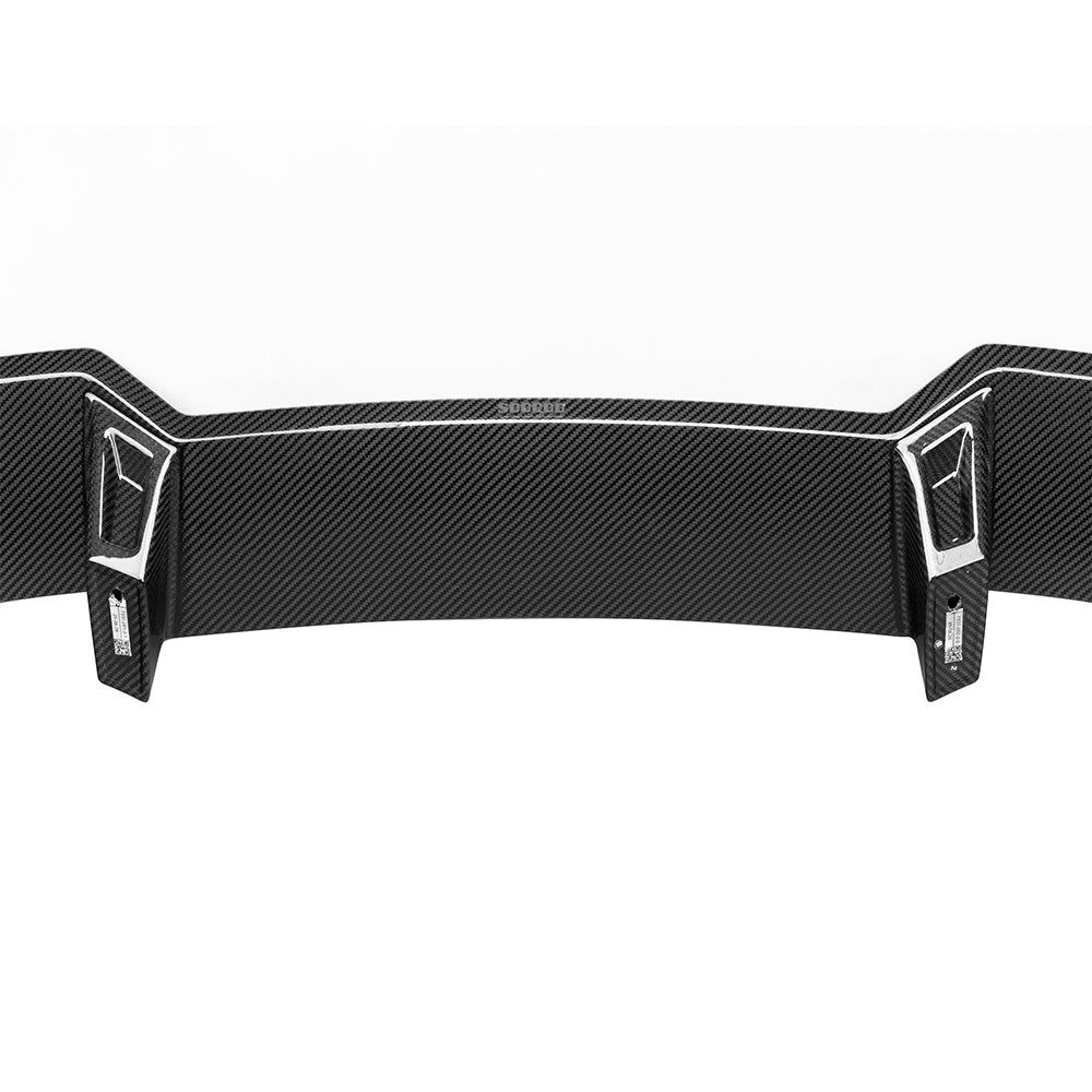 SOOQOO BMW X3 G45 carbon fibre spoiler - front three-quarter view